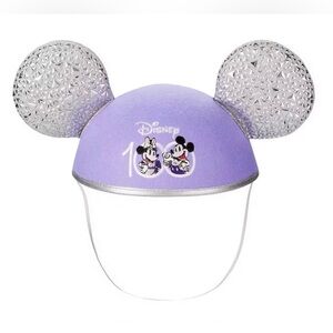 Disney Parks 100th Anniversary Mickey & Minnie Hat Adult Ears Purple Silver NWT